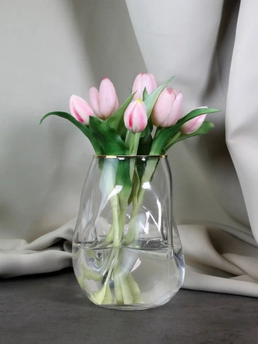 Ваза стеклянная для цветов и сухоцветов 18,5 см Terra Design TDVMG11