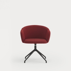 Поворотный стул Add черный/красный с подлокотниками