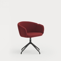 Поворотный стул Add черный/красный с подлокотниками