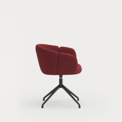 Поворотный стул Add черный/красный с подлокотниками