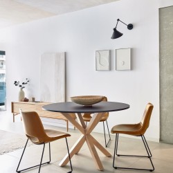 Настенная панель Mely из массива альбиции Ø 45 см