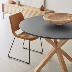 Настенная панель Mely из массива альбиции Ø 45 см