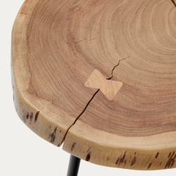 Приставной столик Eider из массива акации и стали Ø 40 x 40 см