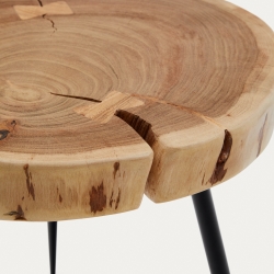 Приставной столик Eider из массива акации и стали Ø 40 x 40 см