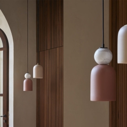 Подвесной светильник Bell черный металл/белый мрамор