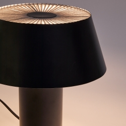 Настольная лампа Ancare из черного металла и бежевого шнура