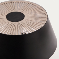 Настольная лампа Ancare из черного металла и бежевого шнура