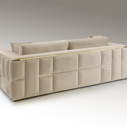 Трехместный диван Berlin бежево-золотой