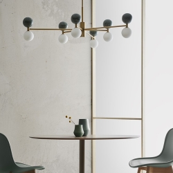 Люстра Dalt 6L золотой металл - зеленый мрамор