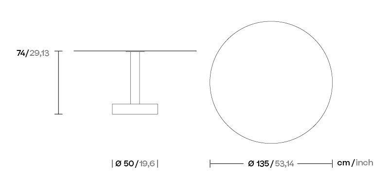Обеденный стол Roll Ø135 KS2300500