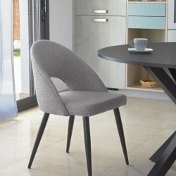 Серый стул Mael на стальных ножках с черной отделкой