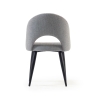 Серый стул Mael на стальных ножках с черной отделкой