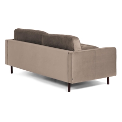 BOGART Диван 3-местный бежево-серый бархат с пуфом 222 cm