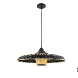 Fiji Подвесной светильник из бумаги и текстиля черный/натуральный