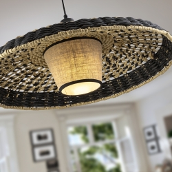 Fiji Подвесной светильник из бумаги и текстиля черный/натуральный