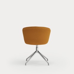 Поворотный стул Add хром/горчичный