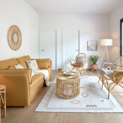 Чехол для подушки Abinadi горчичный из хлопка и льна с бахромой 45 x 45 см