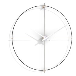 Часы Nomon  BILBAO L (основание - черный фиберглас/стрелки - белый лак/центр - хромированная сталь). D=105см, H=110см
