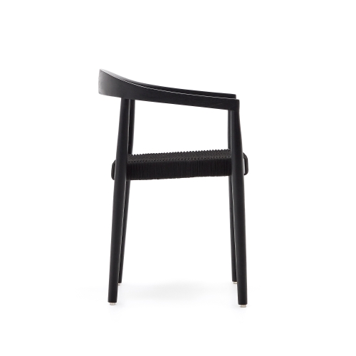 Ydalia Садовый стул из черного тика и черной веревки