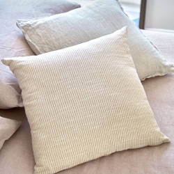 Agostina Чехол на подушку 100% хлопок с бежевой полосой
