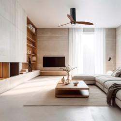 Потолочный вентилятор Tube Fan мат. черный/деревянный 128 см