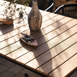 Canyelles Уличный раздвижной стол черный 180 (240) x 100 см