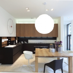 Часы NOMON Bilbao L (основание - черный фиберглас/стрелки - красный лак/центр - хромированная сталь). D=105см, H=110см