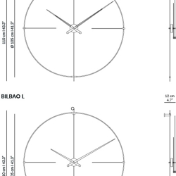 Часы NOMON Bilbao L (основание - черный фиберглас/стрелки - красный лак/центр - хромированная сталь). D=105см, H=110см