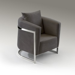 Кресло Berlin серо-хромированное