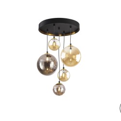Люстра Dark 5L черный / латунь