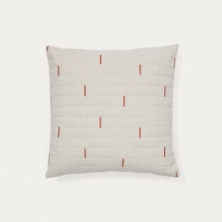 Чехол на подушку Blaina из белого льна с красной вышивкой 45 x 45 см
