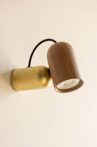 Настенный светильник Nomon ONFA WALL Gold/Walnut