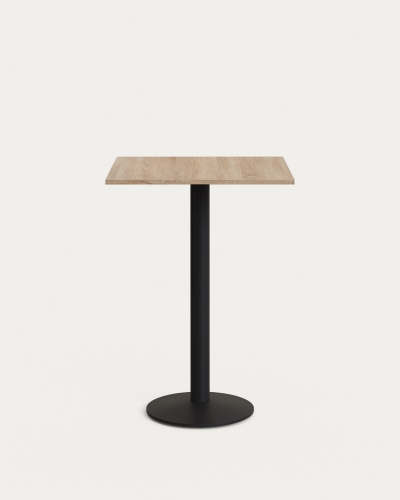 Высокий садовый столик Esilda натуральный на черном металлическом основании 60 x 60 x 96 см