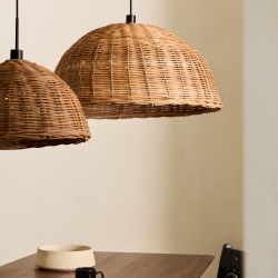 Абажур для потолочного светильника из ротанга Jornets в натуральной отделке Ø 80