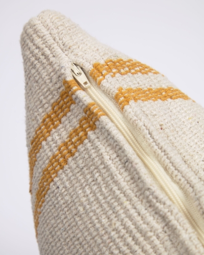 Чехол на подушку Marilina 100% хлопок белый в разноветную полоску 45x45