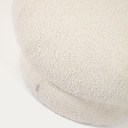 Sarisha круглый пуф из белого флиса Ø 50 см