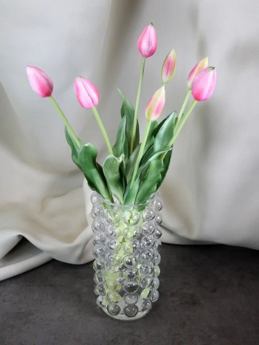 Ваза стеклянная для цветов и сухоцветов Bubble 21,5 см Terra Design TDVBG2101