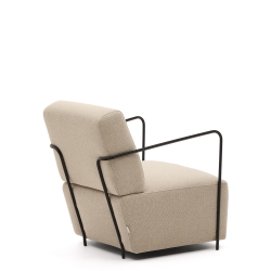 Кресло Gamer бежевого цвета с черным металлом