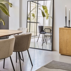 Ciselia Стул из синели светло-коричневого цвета и черной стали