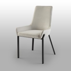 Стул Diane черный металлический с белой обивкой