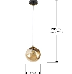 Подвесной светильник Dark 1L 20D черно-латунный