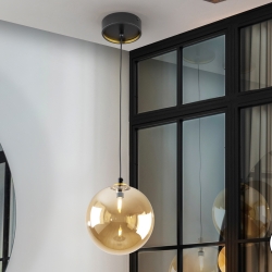 Подвесной светильник Dark 1L 20D черно-латунный