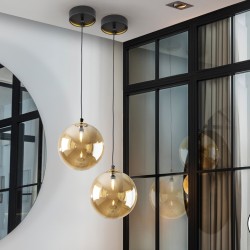 Подвесной светильник Dark 1L 20D черно-латунный