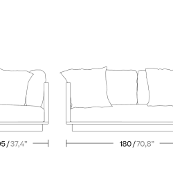 Модуль левый дивана Giro на деревянной базе KS7400600