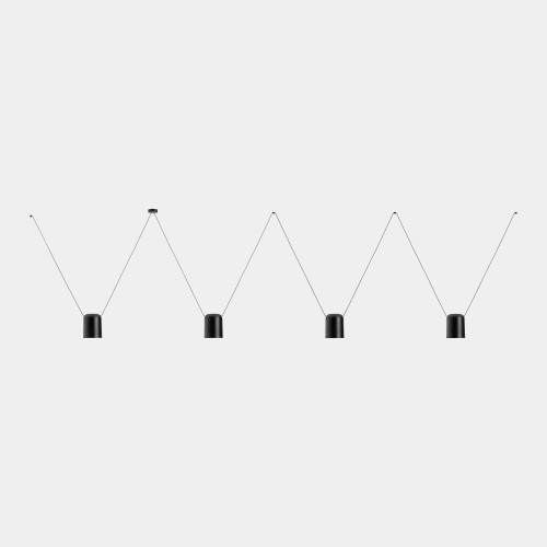 Люстра Attic 220 см 4L прямоугольная форма черная