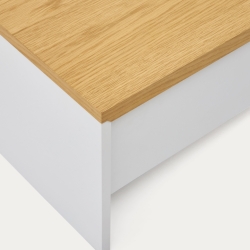 Abilen Подъемный журнальный столик из дуба и белого лака 110 x 60 см FSC 100%