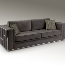 Трехместный диван Berlin серый / золотой