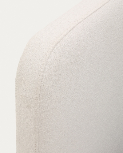 Кровать Odum со съемным чехлом из бежевого микробукле и ножками из массива бука 180 x 200 см