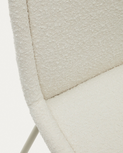 Aimin Стул из белой ткани букле с бежевыми стальными ножками