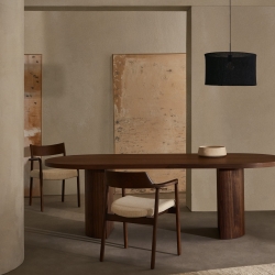 Стол Nealy с ореховым шпоном в натуральной отделке, 200 x 100 см